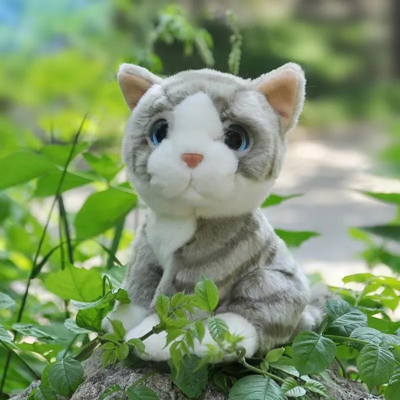 Желтая полосатая кошка 18 см мягкие игрушки милая имитация серые Коты плюшевые