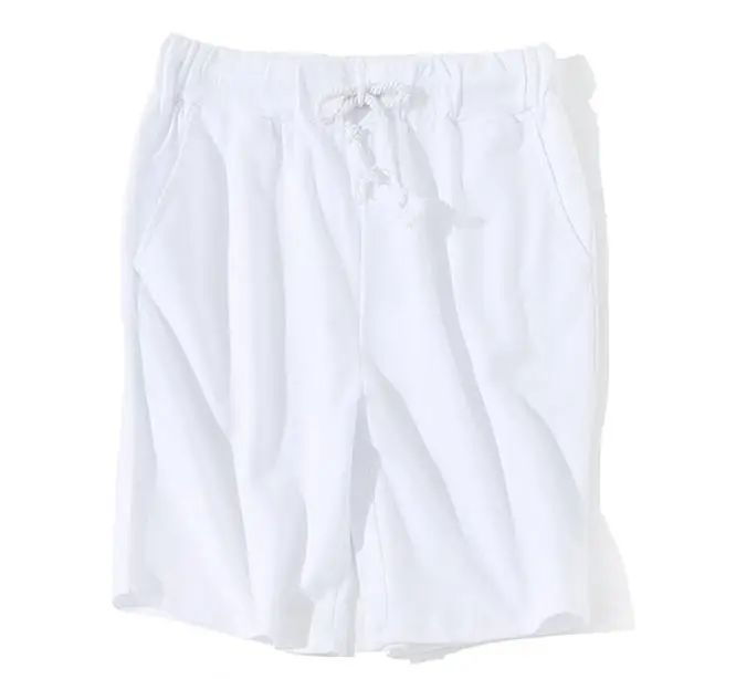 Летние Новые мужские шорты для бега в Корейском стиле, тонкие спортивные шорты, хлопок, для отдыха, длиной до колена, 12 цветов на выбор - Цвет: Белый