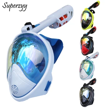 

Full Face Diving Mask Anti-fog Snorkeling Mask Underwater Scuba Spearfishing Mask Children/Adult Glasses Training Dive Equipment