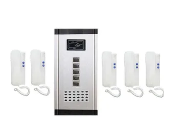 

XinSiLu Direct Press Key Audio Door Phone with id card unlocking function for 5 apartments, 2-wired audio intercom system
