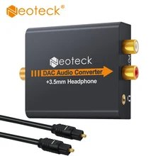 DAC Converter Digital to Analog Analogue Audio Converter Coax Coaxial Optical Toslink RCA R/L with 3.5mm Jack Output for HDTV