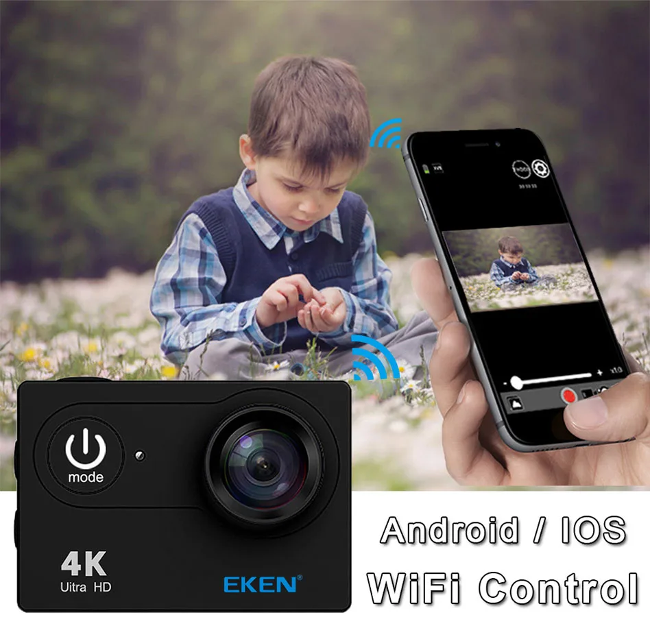 EKEN H9/h9r экшн-камеры удаленного Ultra HD 4 К Wi-Fi 1080 P/60fps 2.0 ЖК-дисплей 170d шлем CAM Go 30 м Водонепроницаемый Pro камеры