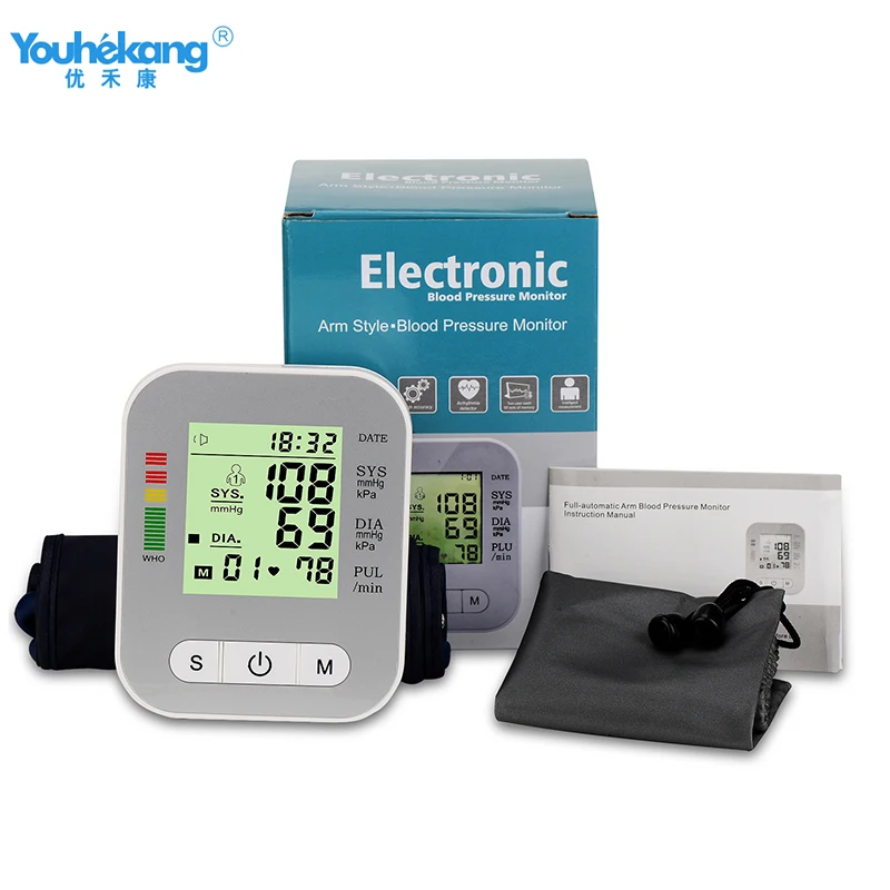 

Youhekang Digital Arm Blood Pressure Monitor BP Sphygmomanometer Pressure Gauge Meter Tonometer for Measuring Arterial Pressure