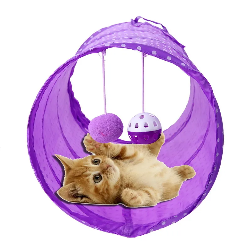 

Pet Tunnel Fabric Pet Tent Tool Cat Tunnel Passageway machine washable wipe clean Cat Favor Tunnel with Balls 45 x 22cm