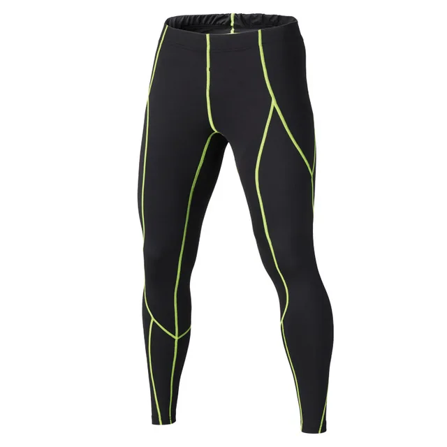 Мужские рубашки для бега компрессионный базовый слой спортивной одежды для баскетбола, футбола, тенниса, спортивные рубашки с длинными рукавами для бега, спортивная одежда - Цвет: green line