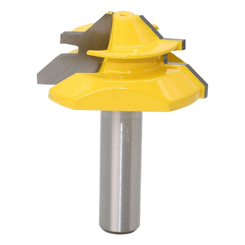 1PC 12.7mm Shank Medium Lock Miter Router Bit - 45 Degree Stock woodworking milling cutter/milling tools /carbide end mill