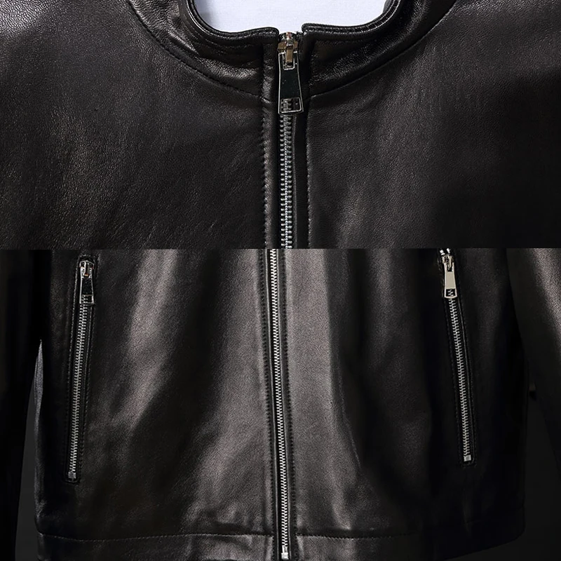 Flash Deal TEXIWAS Autumn Plus size Genuine Leather Jacket Men stand Sheepskin real leather jacket zip coat male Biker jacket outerwear 1 Flash Deal TEXIWAS Autumn Plus size Genuine Leather Jacket Men stand Sheepskin real leather jacket zip coat male Biker jacket outerwear 1
