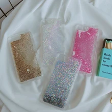 

Pearl Powder Case for iPhone 6 6S 7 8 plus silvery Lovers Flash powder Dynamic Liquid Quicksand TPU for iPhone X Case Cover