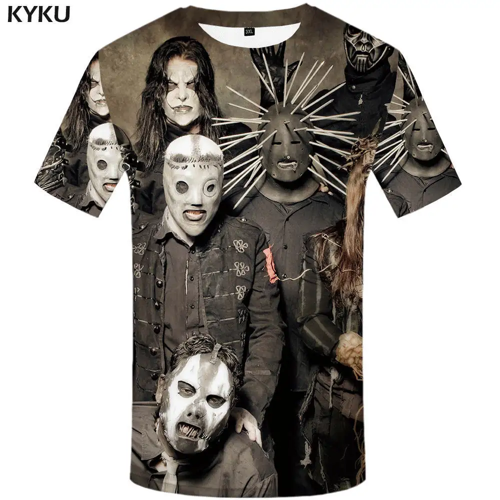 KYKU брендовая футболка Slipknot Готическая футболка панк топы качалка одежда футболки мужские забавные хип хоп топы рок - Цвет: 3d t shirt 11