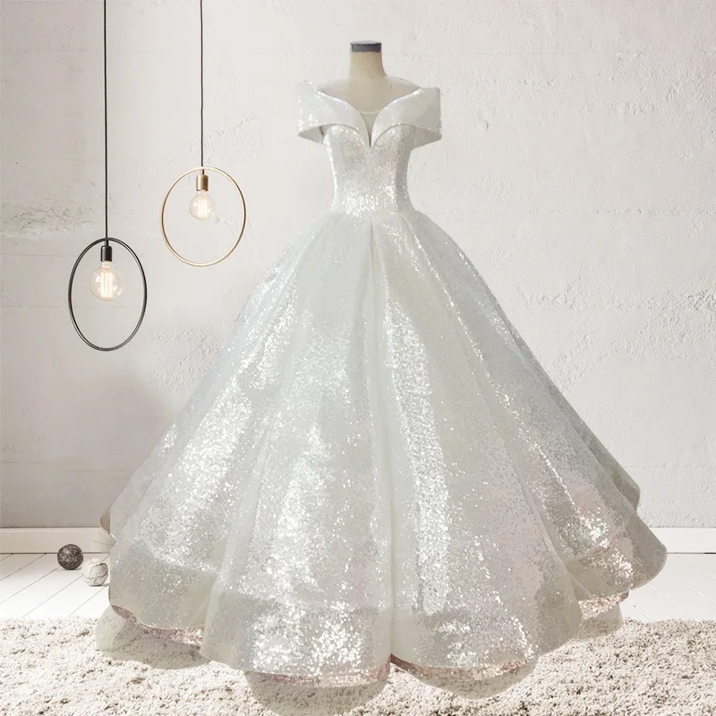 Великолепное китайское арабское выпускное платье, градиентное блестящее бальное платье, цветные вечерние платья Vestido Longo - Цвет: Белый