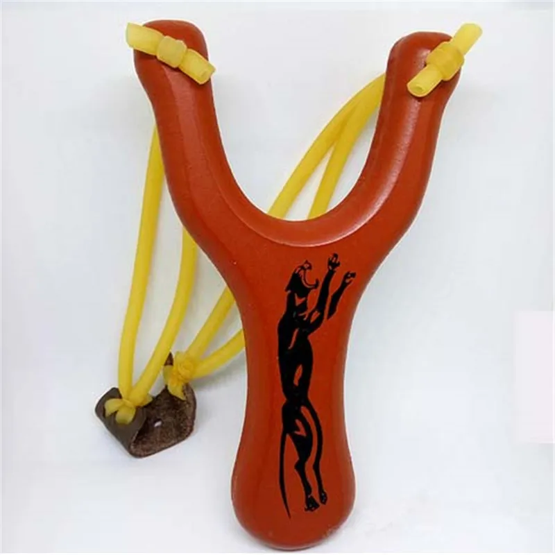 1PCS Red Beech Fork Slingshot Strong Power Elastica Bungee Rubber Band