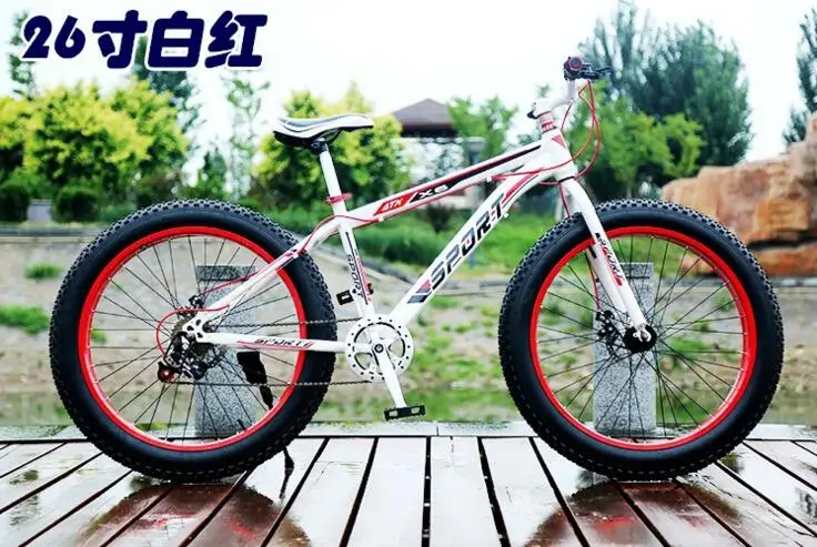 Clearance Beach bicycle MTB mountain bicycle 26*4.0 Tires Disc brakes Snow bicycle 7 speed ,fat bikes Carbon Steel 0