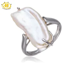 Hutang Fine Plata de ley 925 Perlas de Agua Dulce Joyería Fina Anillo de Estilo de La Moda de Las Mujeres