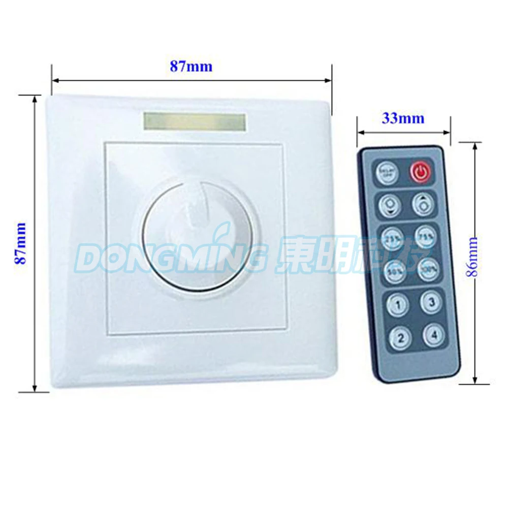 

8A 12V 24V 12key + IR Remote Control LED Light Dimmer Screw Adjustable Brightness Wireless for string strip light Free Shipping
