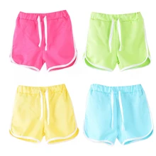Лидер продаж, летняя детская одежда детские хлопковые шорты для девочек пляжные брюки для мальчиков и девочек модные шорты ярких цветов для маленьких мальчиков и девочек