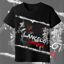 Серия Fate Lancelot, унисекс, футболка с аниме, берсеркер, летняя футболка из молочного шелка, модная повседневная футболка с коротким рукавом, топы, цвет черный