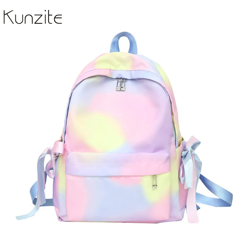 

Backpacking Rainbow Backpack Canvas Printing Backpacks Women Cute Lightweight Book Bags Middle School Bags for Teenage Girls