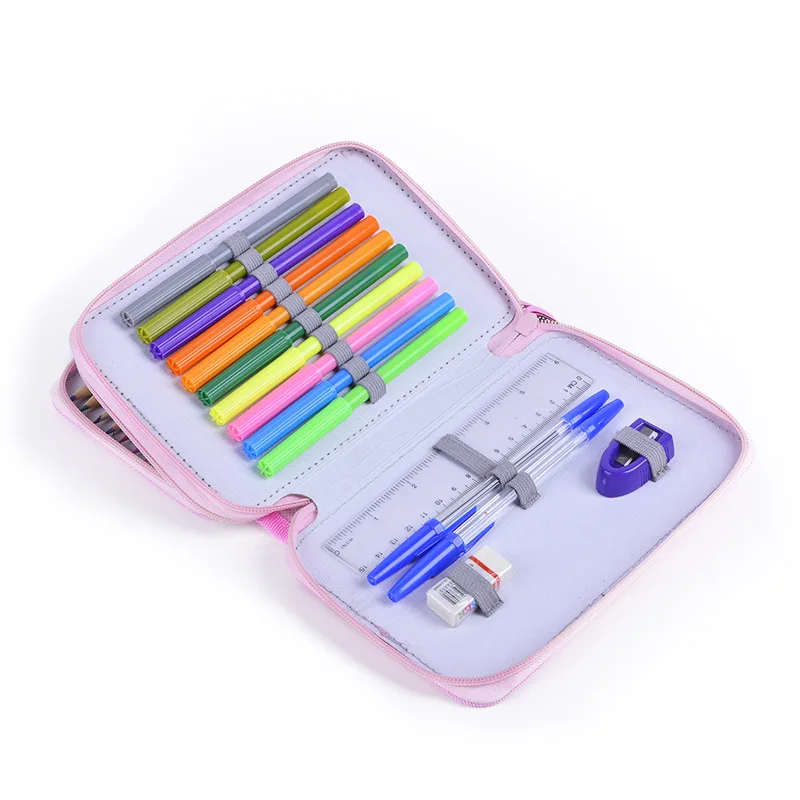 Cute Kawaii Penalties School Pencil Case 36/48/72 Holes Penal Pencilcase 3/4 Layers Multifunction Large Pen Box Stationery Pouch