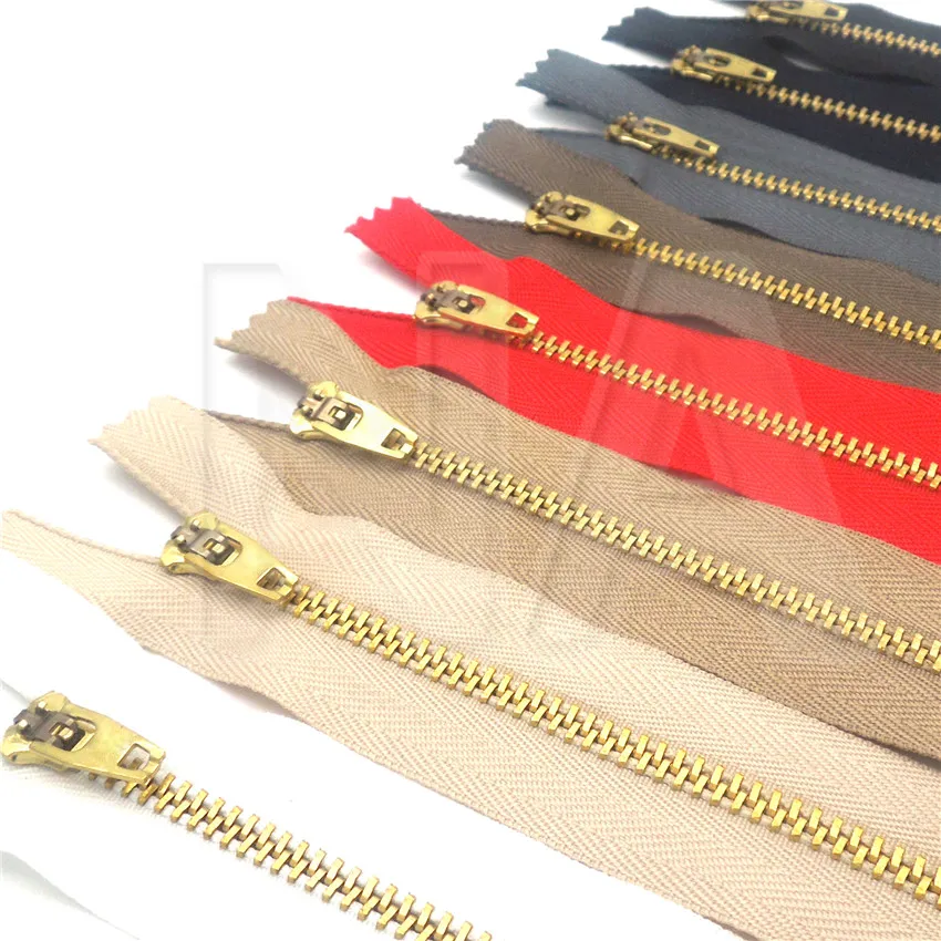 Free shipping 2pcs 4 high quality metal zipper long brass Close end