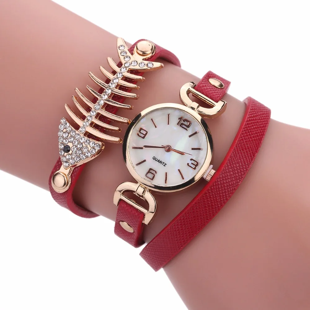 

Current fashion Diamond Pendant Bracelet Watch unique lady fish ladies watch waterproof leather quartz watch relogio feminino dw