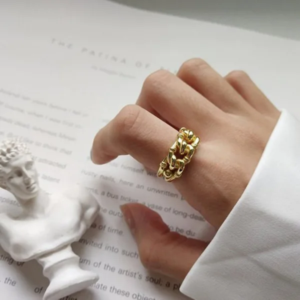 

Cute Fashion Female Girls Yellow Gold Finger Ring Simple Open Adjustable Ring Wedding Jewelry Promise Engagement Rings For Women