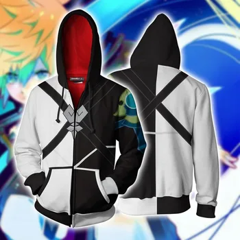 

Kingdom Hearts Hoodies Axel Terra Cosplay Costumes 3D printed zip up hoodies Sweatshirts for men and women sport Jackets