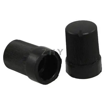 

500Pcs Black 6mm Shaft 9mm Top Dia Potentiometer Control Knobs Caps