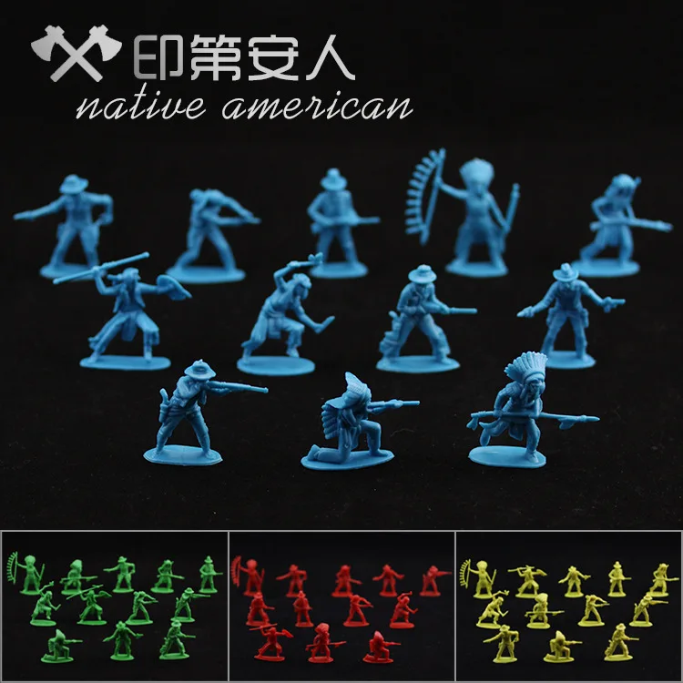 

200pcs toy cowboy indigenous Indian high 5cm chiefs Musketeers YC
