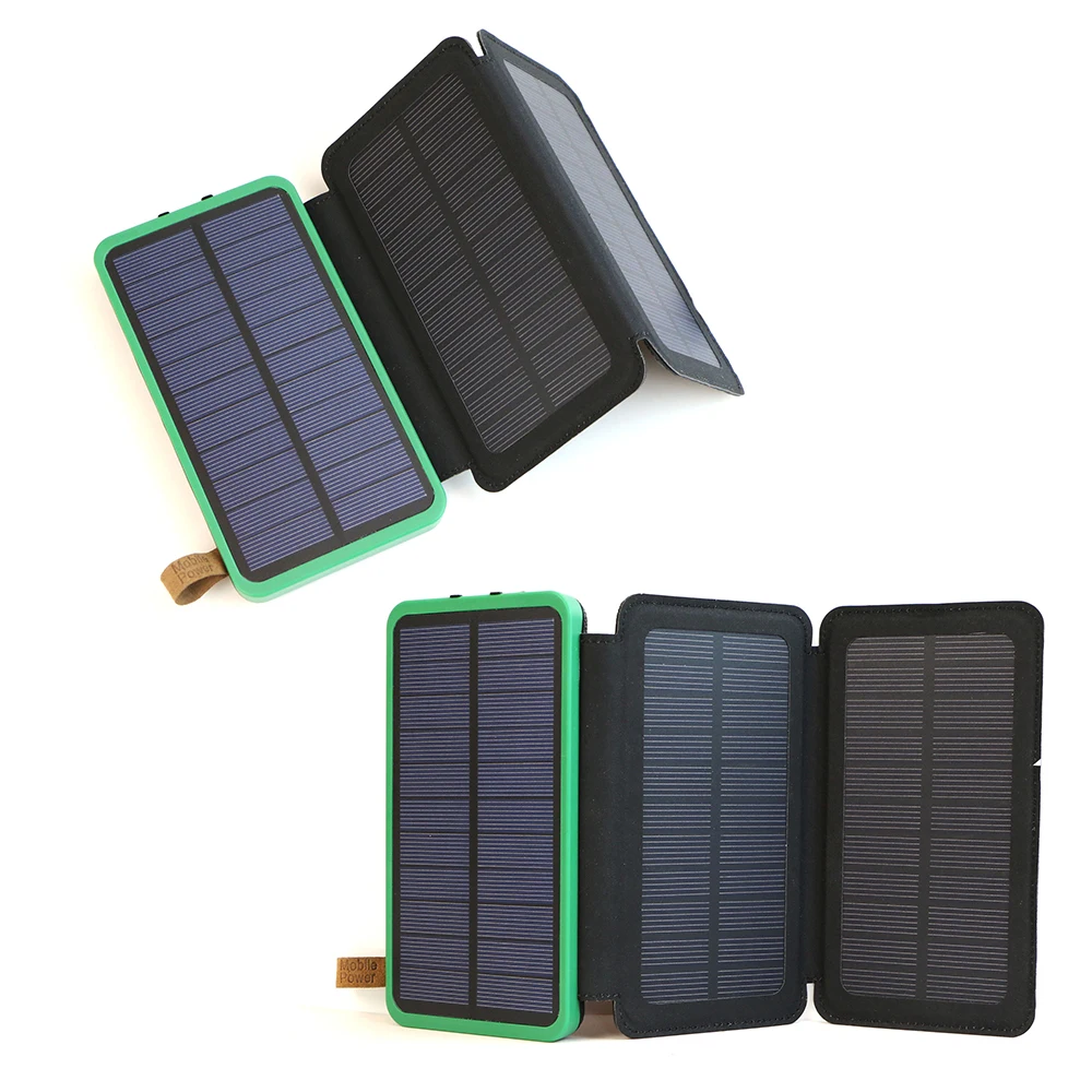  Phone Charger 10000mAh Solar Charger Power Bank Dual USB for iPhone 6 6s 7 7plus 8 xs iPad Samsung 