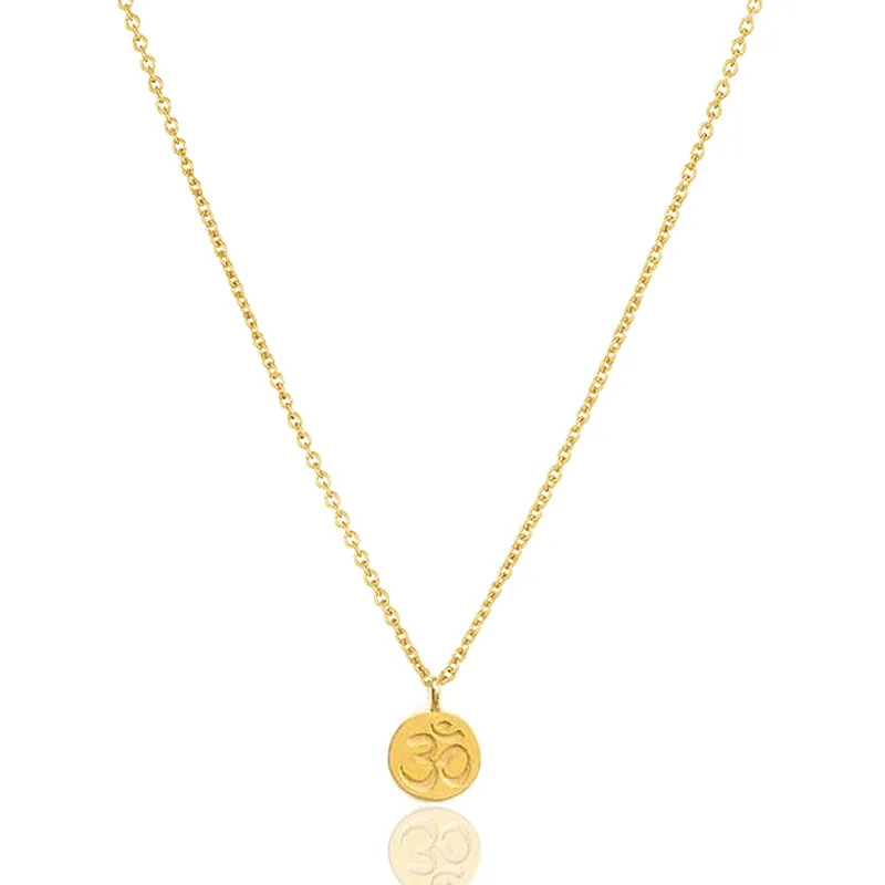 

2018 New Mind Body and Spirit Om Symbol Necklace Gold silver Dipped Necklace Clavicle Chain Statement Necklace Women Jewelry