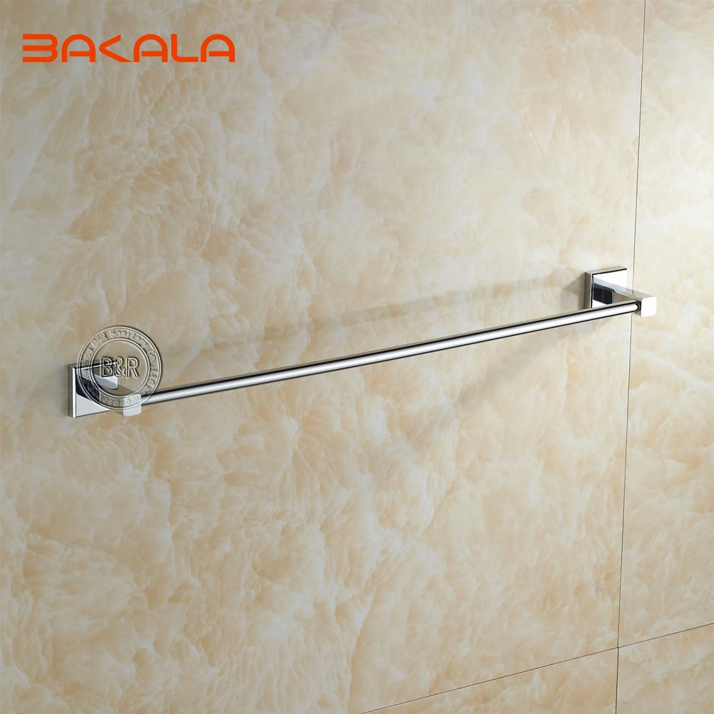 

Free shipping BAKALA Luxury Bathroom stainless steel single 58cm length towel holder BR-87003