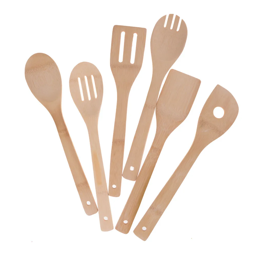 1pc Bamboo Utensil Kitchen Wooden Cooking Tools Bamboo Wood Kitchen Spoon Spatula Mixing Professional