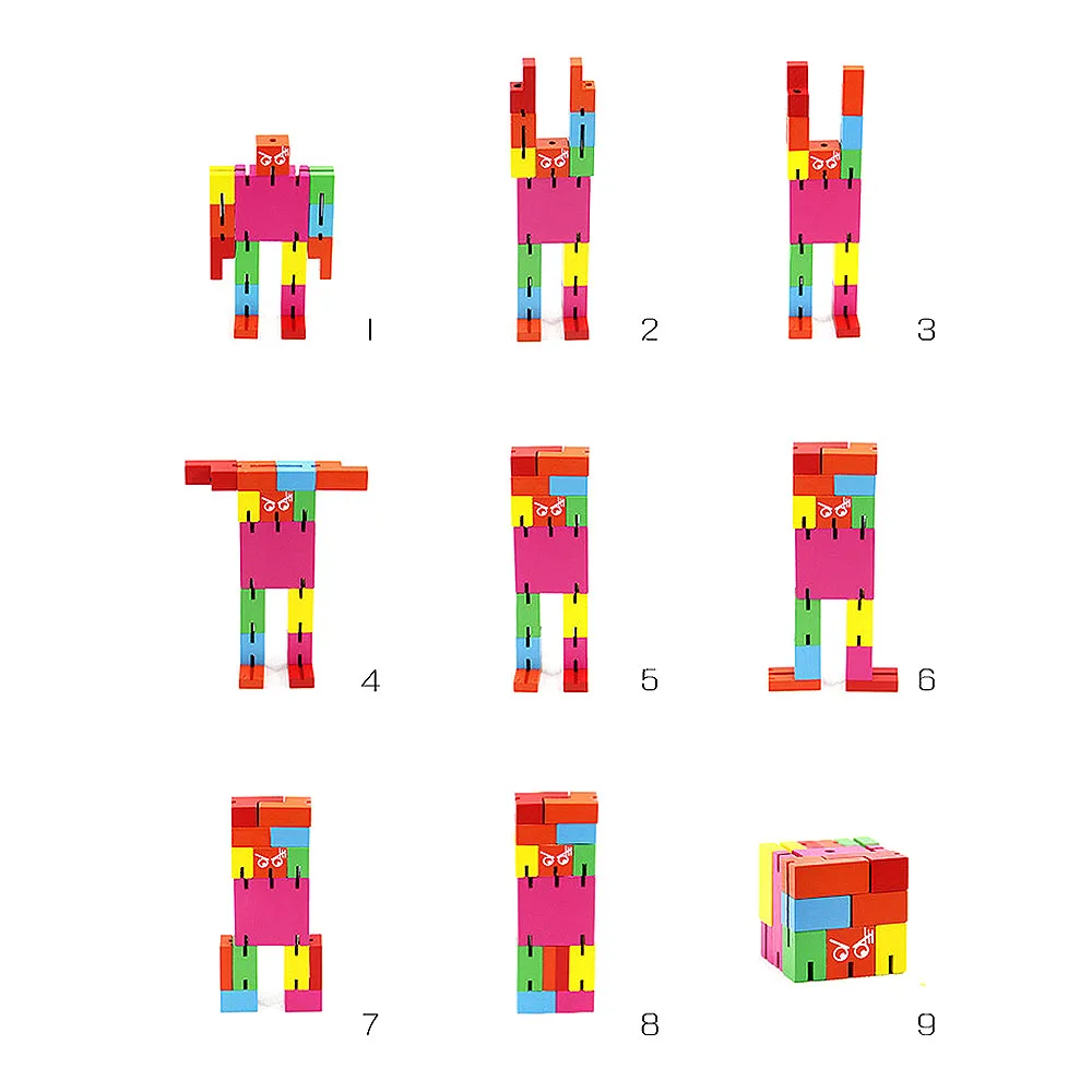 Новые деревянные робот-трансформер головоломки граффити Волшебные кубики складные детские развлечения горячая Распродажа игрушки