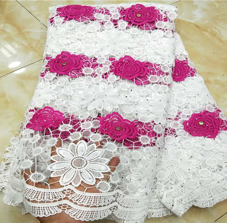 

2018 African cord stones lace High Quality guipure lace fabric best selling products latest african water soluble laces