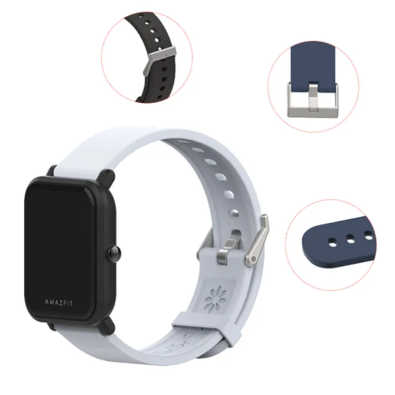 Спортивный силиконовый ремешок Mijobs 20 мм для Xiaomi Huami Amazfit Bip BIT PACE Lite, Молодежные умные часы, сменный ремешок, умные часы