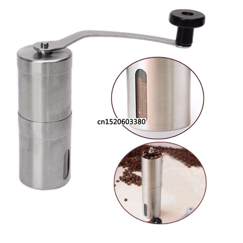 Free_on Stainless Steel Manual Coffee Bean Grinder Mill