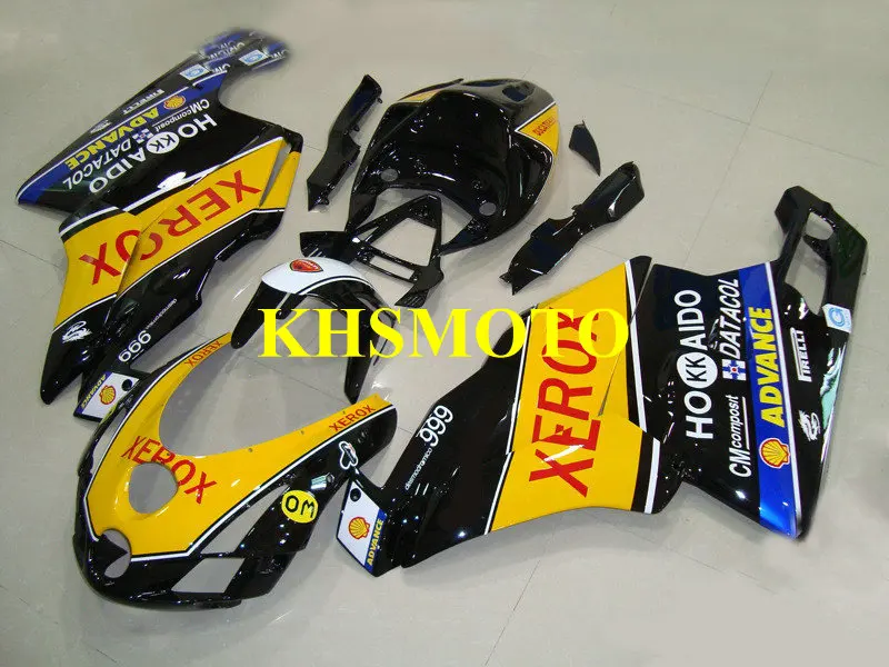 

Injection mold Fairing Kit for Ducati 749 999 03 04 DUCATI 749 999 2003 2004 ABS Yellow gloss black Fairings set+gifts KY14
