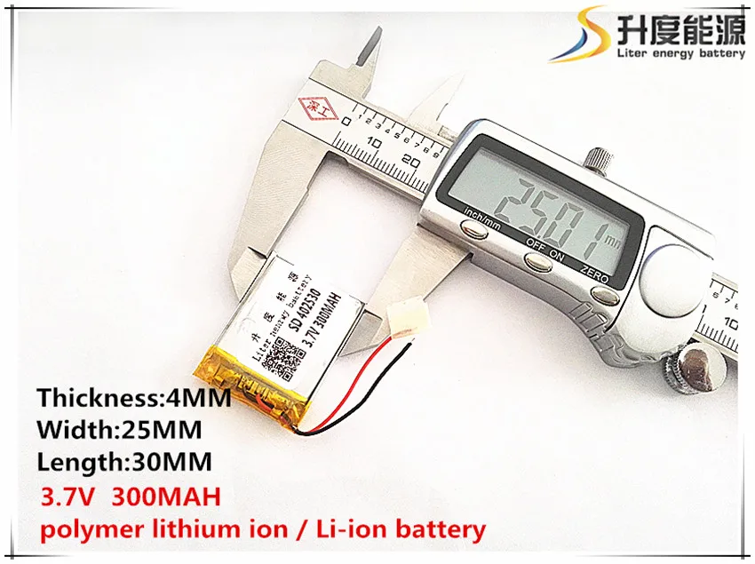 

10 pcs Wholesale 3.7V 300mAh 402530 Lithium Polymer Li-Po li ion Rechargeable Battery For Mp3 MP4 MP5 mobile electronic part