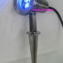 По DHL! Хорошее качество, высокая мощность 3 Вт светодио дный свет сада, Спайк светодио дный прожектор, DS-10-46-3W, нержавеющая сталь, 12 В DC