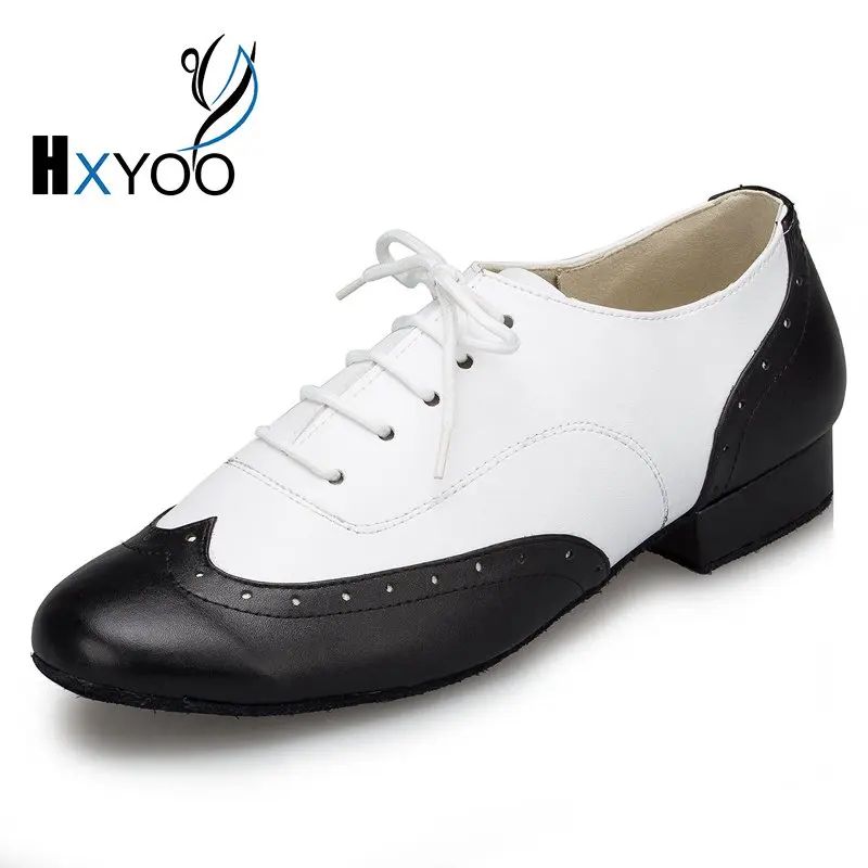

2017 Men Latin Dancing Shoes Ballroom Tango Salsa Professional Dance Shoes Adult Boy Legend Black White Square Soft Soled L147