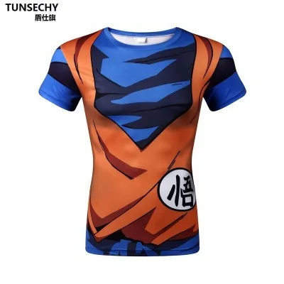

Dragon Ball Z T shirts Men Compression Shirts Anime Short Sleeve T-shirt Fitness Tops Vegeta Goku Cool Funny Fitness Tshirts