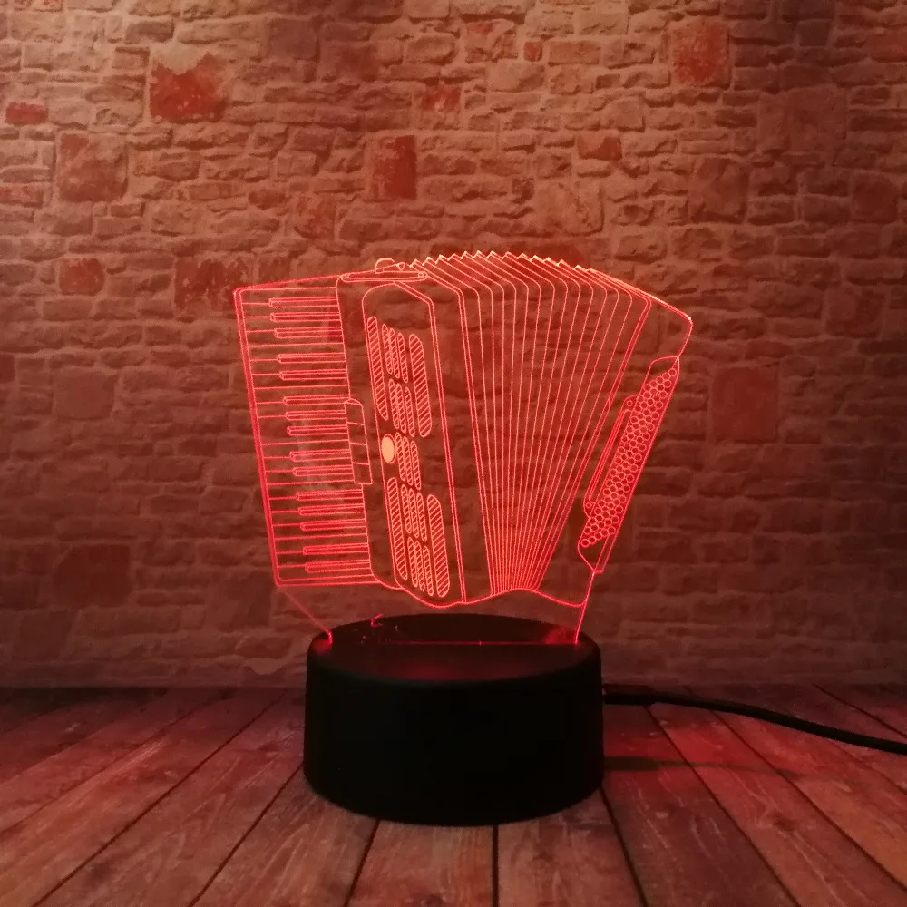 Fashion Accordion 3D Lamp Colorful Touch LED Visual Light Creative 3D Desk Bedroom Sleeping Lightin