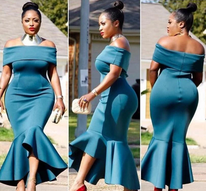 

Bridesmaid Dresses Boat Neck Mermaid High Low Capped Sleeves Ruffle Skirt Evening Dresses Wedding Guest Dresses