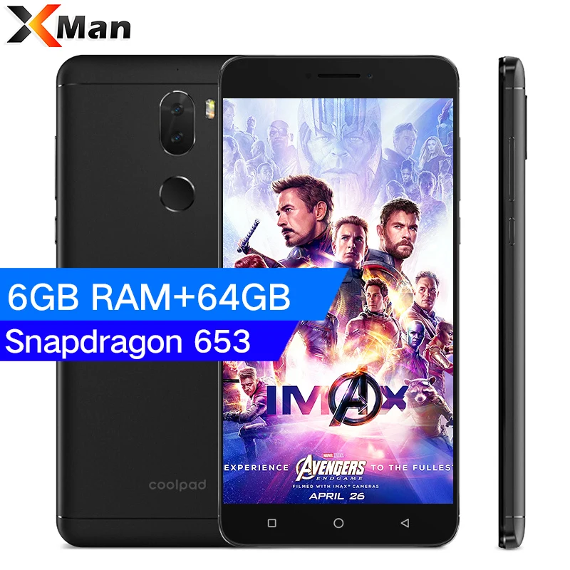 

Coolpad Cool 6 play Cool6 Android 7. 1 6G RAM 64G ROM Mobile phone 5.5'' Snapdragon 653 Octa Core Dual Rear 13.0MP 4060mAh