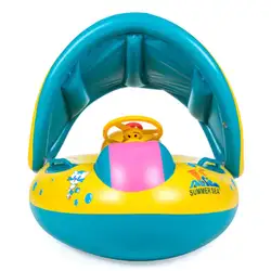 Безопасный надувной круг для купания ребенка кольцо бассейн ПВХ детский поплавок Регулируемый Зонт сиденье плавательный бассейн
