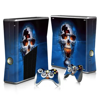 

Vinyl Skin Sticker Protector for Microsoft Xbox 360 Slim console and 2 Controller Skins Stickers
