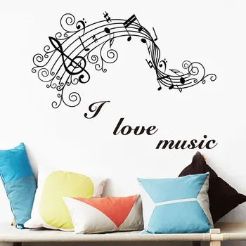 

Music series art wall stickers music characters pattern can be customized name wall stickers vinyl wallpaper YY17