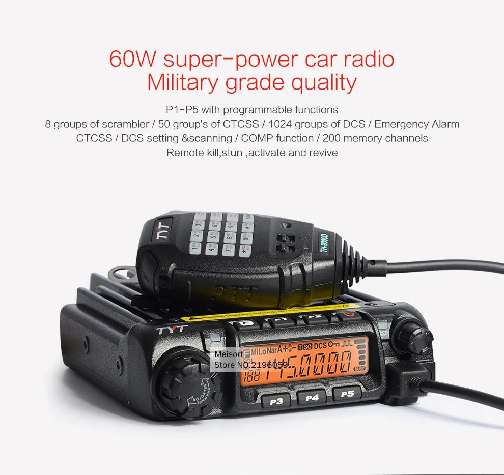 TYT TH-9000D Plus Mobile car radio vhf 144-148mh 65w 200 channels vehi
