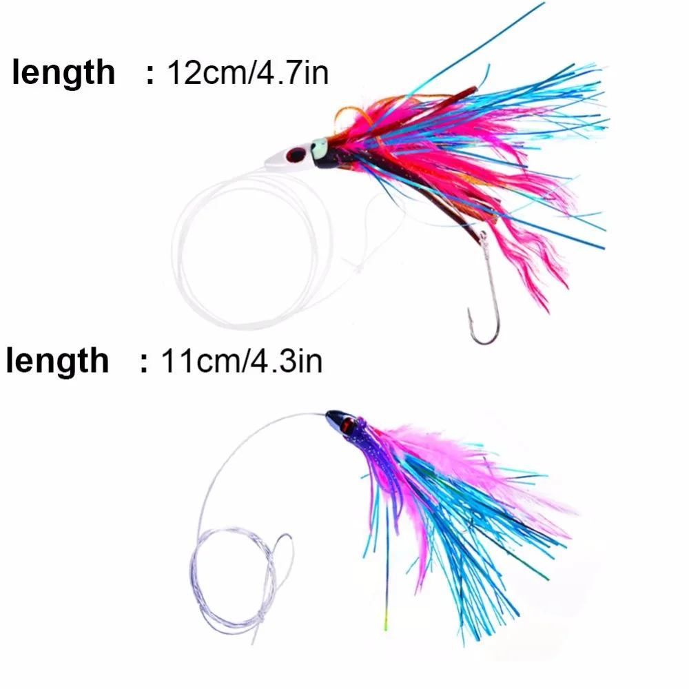 Buy 2 Colors fishing feather lure Lead Head Feather