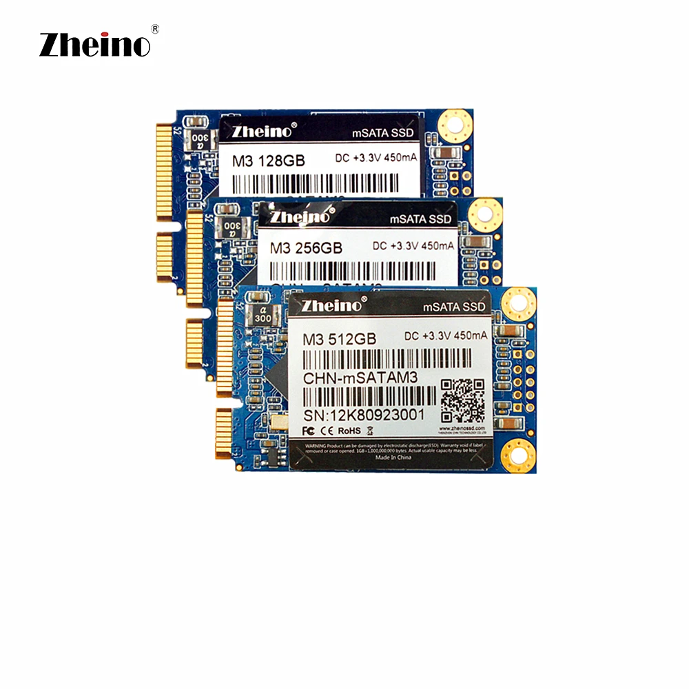 Zheino mSATA SSD 120 ГБ 128 ГБ 240 ГБ 256 ГБ 480 512 1 ТБ на жестком диске компьютеров, 3D TLC NAND флэш-память Zheino Внутренний твердотельный Накопитель SSD